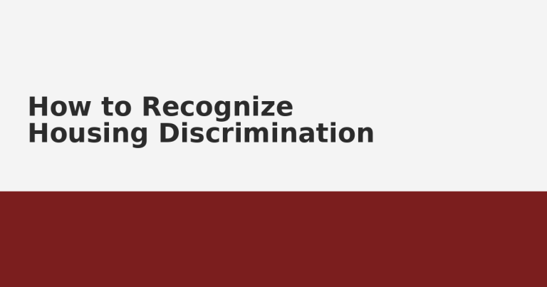 How to Recognize Housing Discrimination